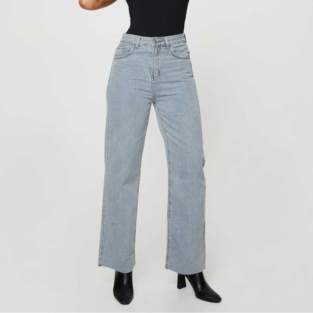 Princess Polly light wash denim straight leg jeans women’s size 14